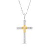 Thumbnail Image 1 of Diamond Cross Necklace 1/6 ct tw 10K Two-Tone Gold 18"