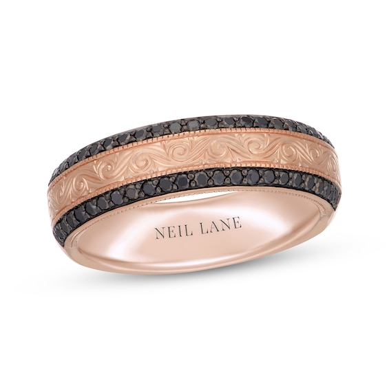 Neil Lane Men's Diamond Scrollwork Wedding Band 1/2 ct tw 14K Rose Gold