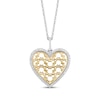 Thumbnail Image 1 of Disney Treasures Mickey Mouse Pattern Diamond Heart Necklace 1/8 ct tw Sterling Silver & 10K Yellow Gold 19"