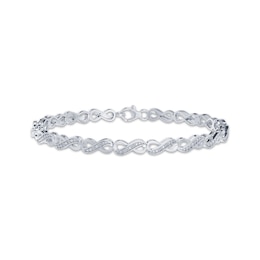 Diamond Infinity Link Bracelet 1/20 ct tw Sterling Silver 7.25&quot;