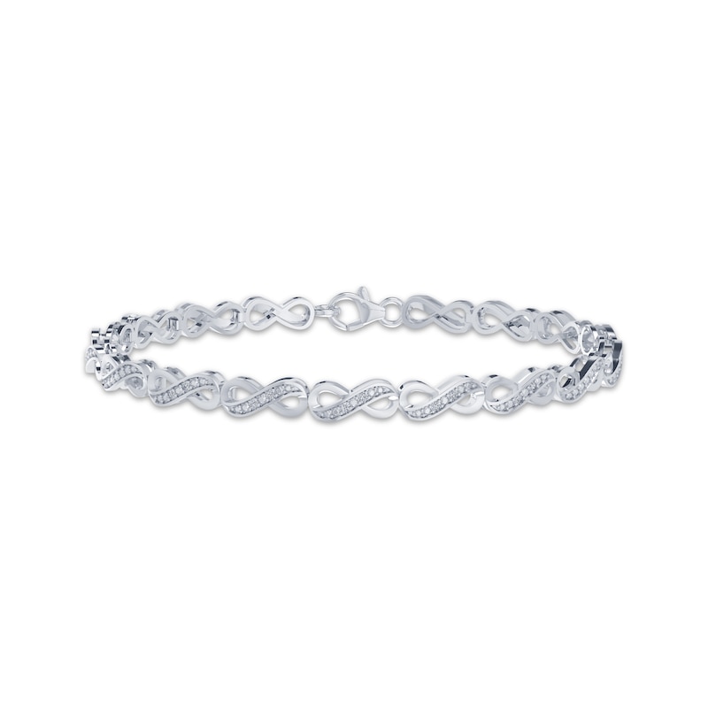Diamond Infinity Link Bracelet 1/20 ct tw Sterling Silver 7.25"