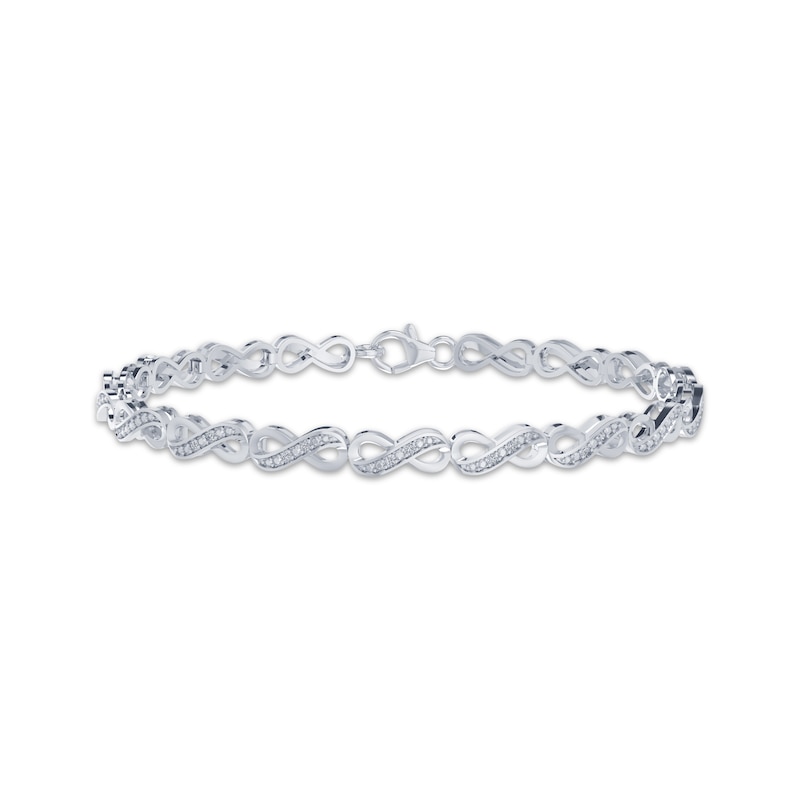 Main Image 1 of Diamond Infinity Link Bracelet 1/20 ct tw Sterling Silver 7.25"