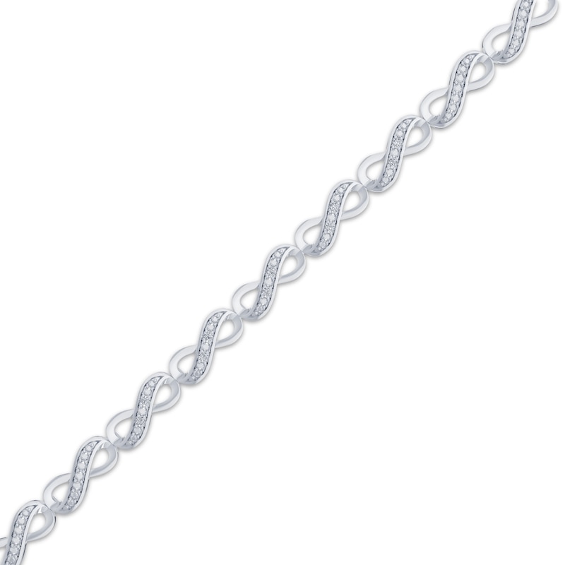 Main Image 2 of Diamond Infinity Link Bracelet 1/20 ct tw Sterling Silver 7.25"