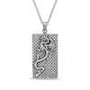Thumbnail Image 1 of Rectangular Dragon Necklace Oxidized Stainless Steel 24"