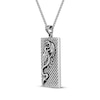Thumbnail Image 2 of Rectangular Dragon Necklace Oxidized Stainless Steel 24"