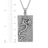 Thumbnail Image 7 of Rectangular Dragon Necklace Oxidized Stainless Steel 24"