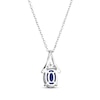 Thumbnail Image 3 of Oval-Cut Blue Lab-Created Sapphire & White Lab-Created Sapphire Necklace Sterling Silver 18"