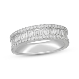 Neil Lane Artistry Baguette & Round-Cut Lab-Grown Diamond Anniversary Ring 1-1/2 ct tw 14K White Gold