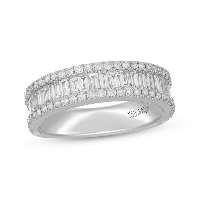Main Image 1 of Neil Lane Artistry Baguette & Round-Cut Lab-Grown Diamond Anniversary Ring 1-1/2 ct tw 14K White Gold