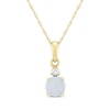 Thumbnail Image 1 of Natural Opal & Diamond Accent Necklace 10K Yellow Gold 18"