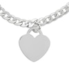 Thumbnail Image 2 of Solid Curb Chain Bracelet with Heart Charm Sterling Silver 7.5"