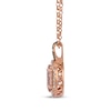 Thumbnail Image 2 of Le Vian Oval-Cut Morganite Necklace 1/3 ct tw Diamonds 14K Strawberry Gold 19"