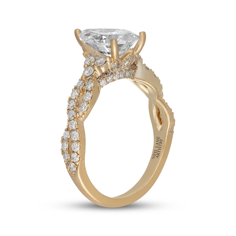 Main Image 5 of Neil Lane Artistry Pear-Shaped Lab-Grown Diamond Engagement Ring 2-5/8 ct tw 14K Yellow Gold