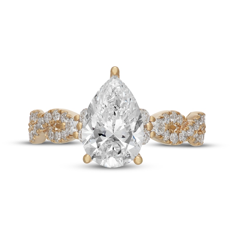 Main Image 6 of Neil Lane Artistry Pear-Shaped Lab-Grown Diamond Engagement Ring 2-5/8 ct tw 14K Yellow Gold