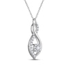 Thumbnail Image 2 of THE LEO Diamond Halo Twist Necklace 3/8 ct tw 14K White Gold 19"