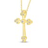 Thumbnail Image 2 of Diamond Cross Necklace 1/10 ct tw 10K Yellow Gold 18"