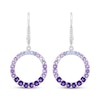 Thumbnail Image 2 of Tanzanite, Amethyst & White Lab-Created Sapphire Ombré Circle Drop Earrings Sterling Silver