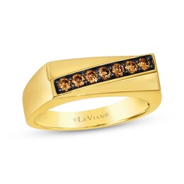 Le Vian Men's Diamond Diagonal Ring 1/3 ct tw 14K Honey Gold