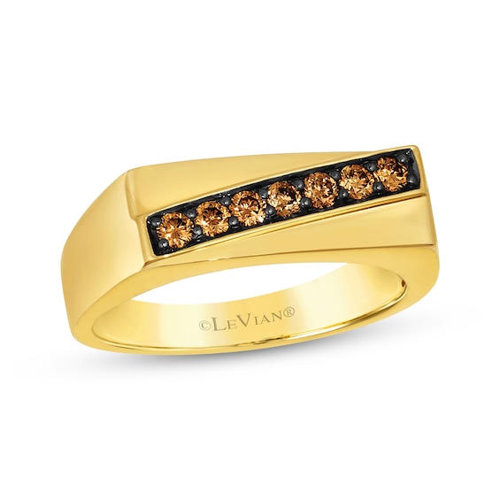 Le Vian Men's Diamond Diagonal Ring 1/3 ct tw 14K Honey Gold