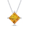 Thumbnail Image 1 of Square-Cut Citrine Solitaire Necklace Sterling Silver 18"