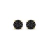 Thumbnail Image 2 of Men's Black Multi-Diamond Circle Stud Earrings 1/4 ct tw 10K Yellow Gold
