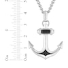 Thumbnail Image 4 of Men's Black Diamond Anchor Necklace 3/4 ct tw Stainless Steel 24"