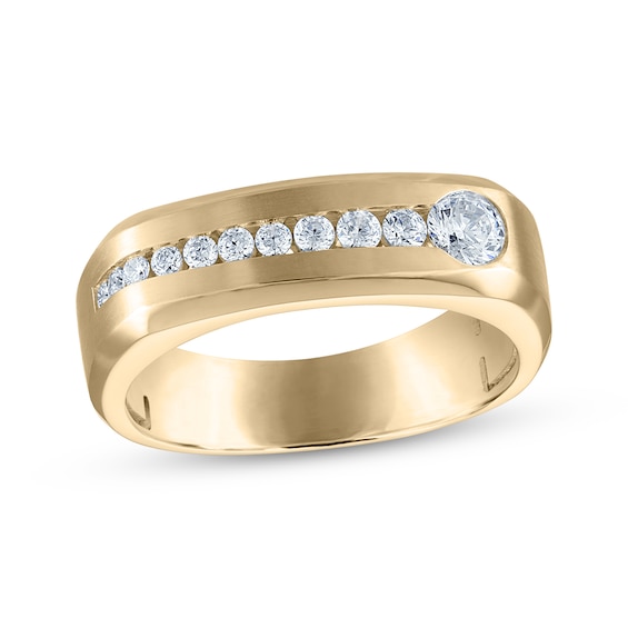 Men's Diamond Wedding Band 1/2 ct tw 10K Yellow Gold
