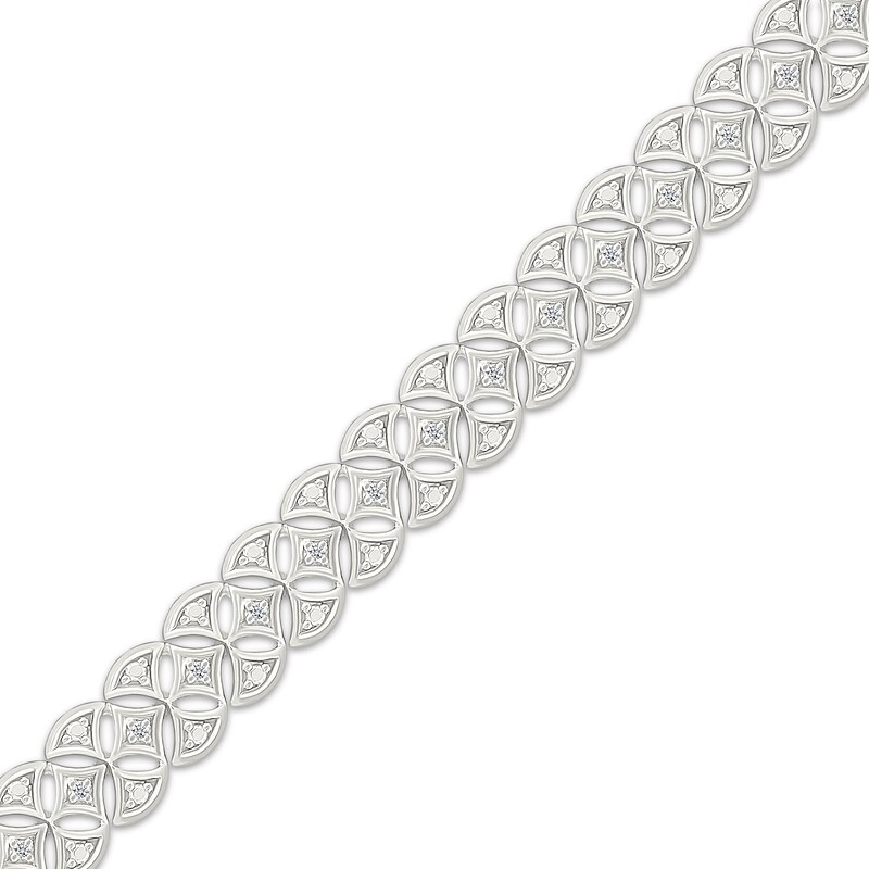 Main Image 2 of Diamond Circle Link Bracelet 1/6 ct tw Sterling Silver 7"