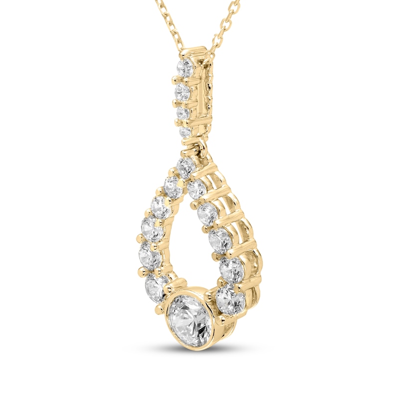 Main Image 2 of Diamond Teardrop Necklace 1/2 ct tw 10K Yellow Gold 18"