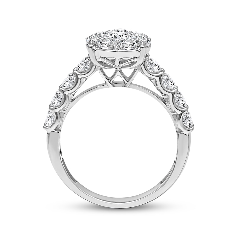 Main Image 2 of Adore Round-Cut Diamond Halo Bridal Set 2 ct tw 10K White Gold