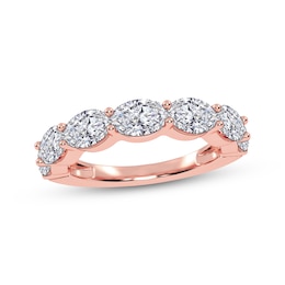 Adore Lab-Grown Diamonds Oval-Cut East-West Anniversary Ring 2 ct tw 14K Rose Gold