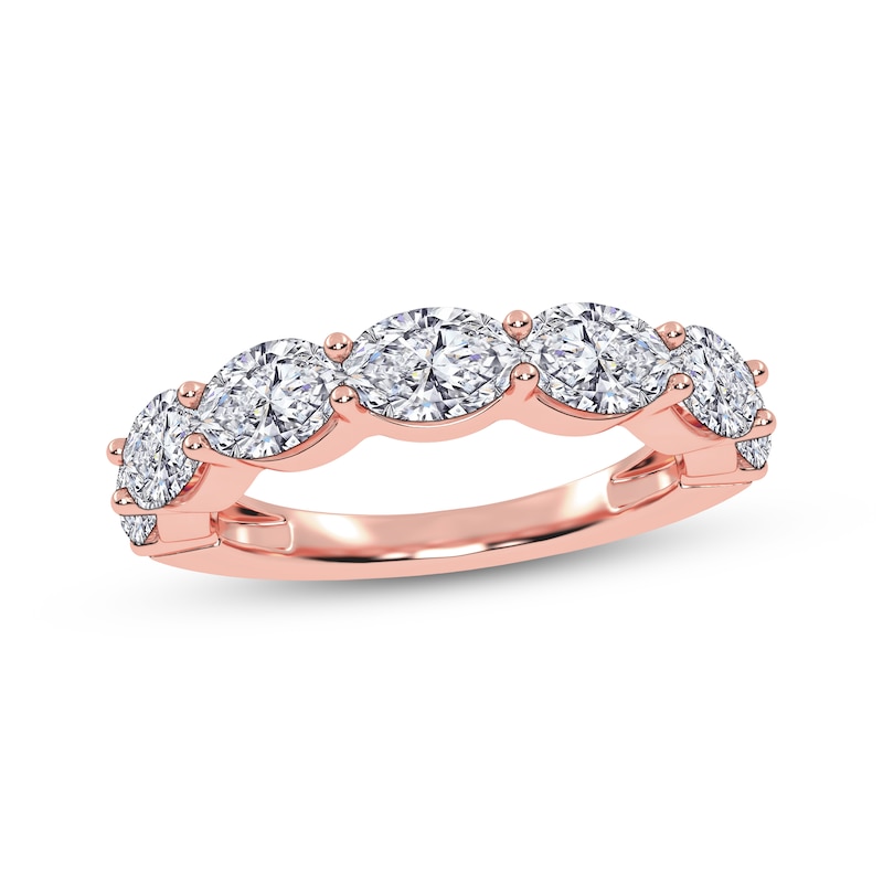 Main Image 1 of Adore Lab-Grown Diamonds Oval-Cut East-West Anniversary Ring 2 ct tw 14K Rose Gold