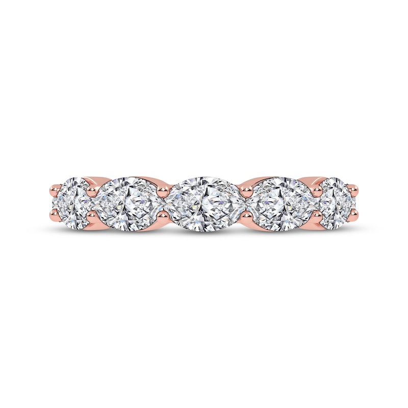 Main Image 3 of Adore Lab-Grown Diamonds Oval-Cut East-West Anniversary Ring 2 ct tw 14K Rose Gold