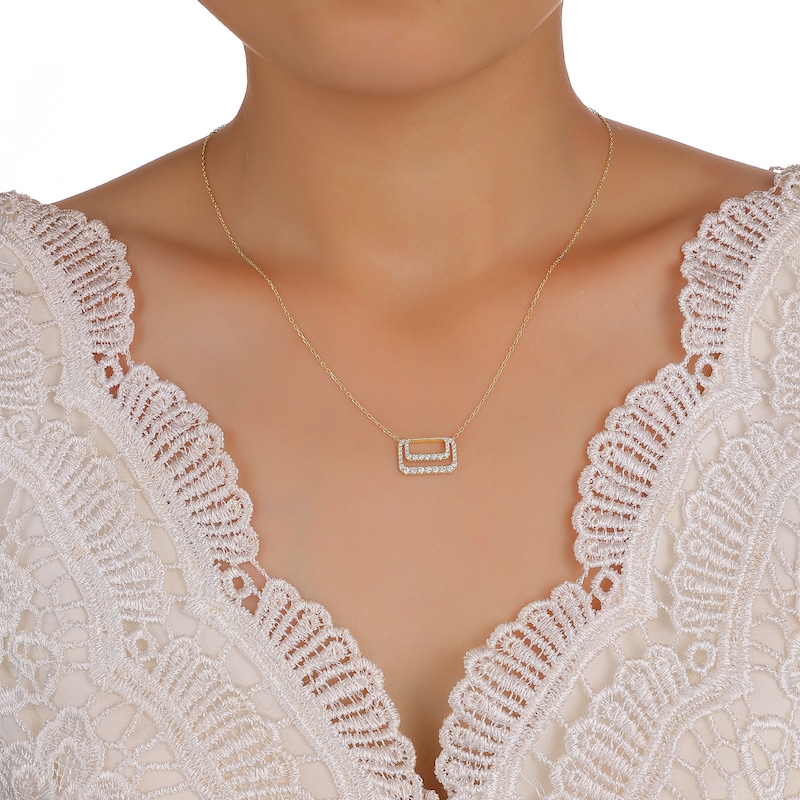 Main Image 5 of STUDIO BY KAY Diamond Geometric Necklace 3/8 ct tw 10K Yellow Gold 18"