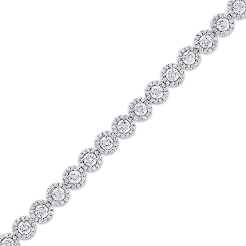 Main Image 2 of Diamond Halo Link Bracelet 5 ct tw 14K White Gold 7"