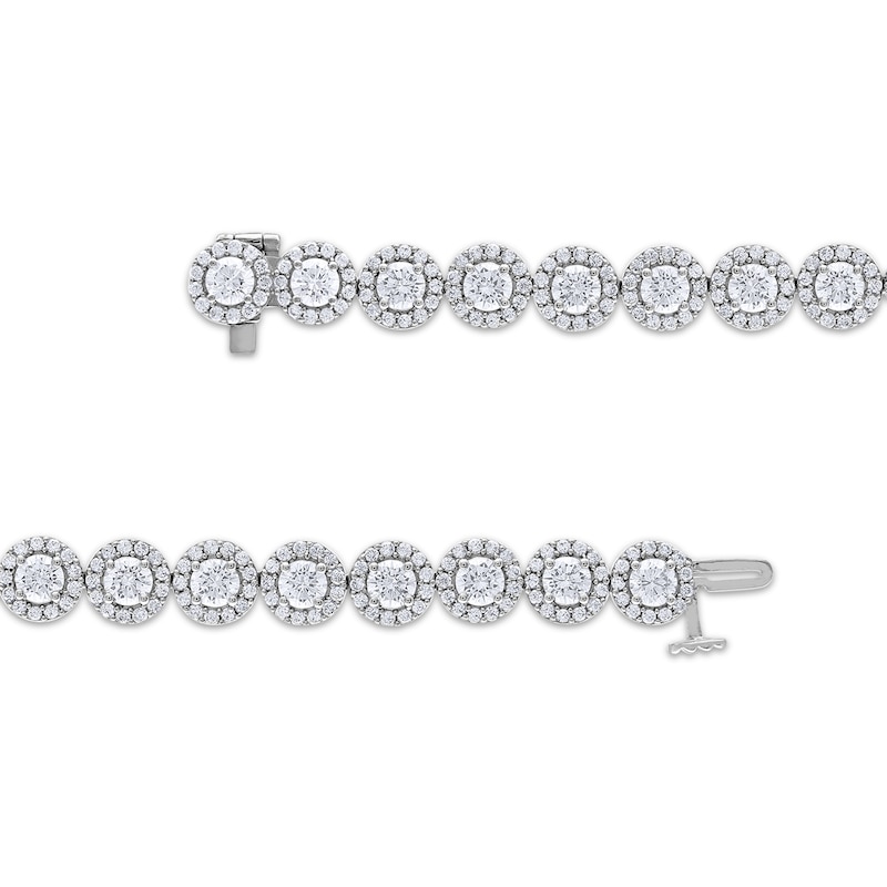 Main Image 3 of Diamond Halo Link Bracelet 5 ct tw 14K White Gold 7"