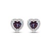 Thumbnail Image 2 of Heart-Shaped Lab-Created Alexandrite & White Lab-Created Sapphire Stud Earrings Sterling Silver