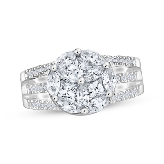 Adore Marquise & Princess-Cut Multi-Diamond Engagement Ring 2 ct tw 14K White Gold