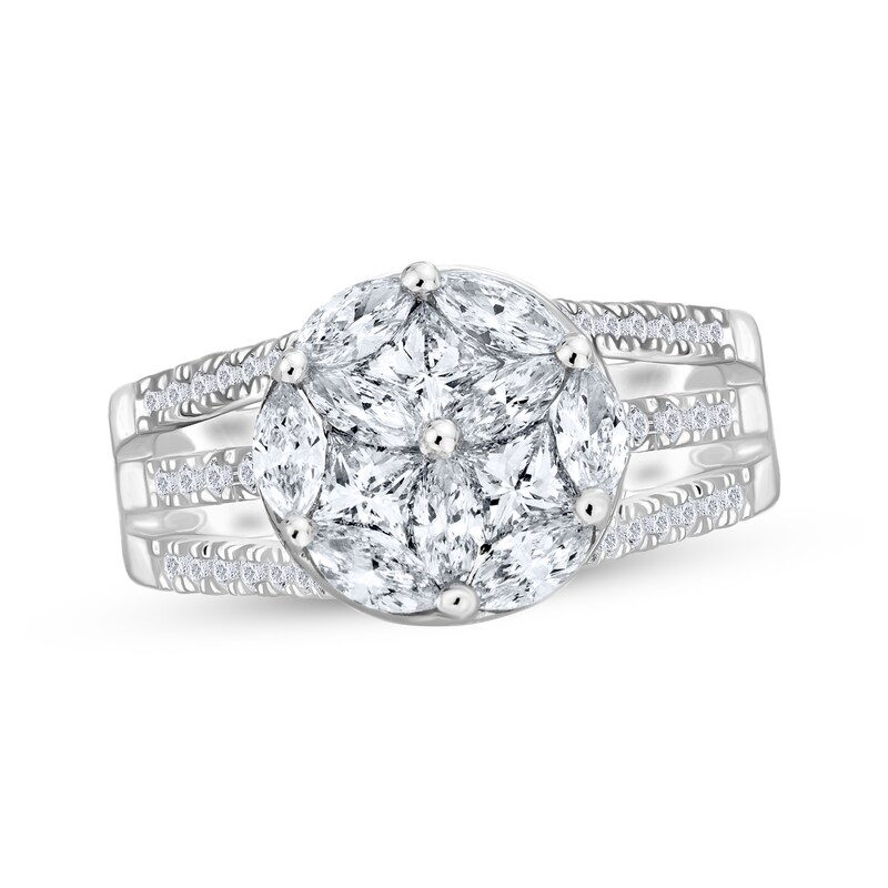 Main Image 1 of Adore Marquise & Princess-Cut Multi-Diamond Engagement Ring 2 ct tw 14K White Gold