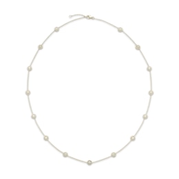 Diamond Halo Station Necklace 2 ct tw 14K Yellow Gold 18"