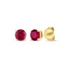 Thumbnail Image 1 of Lab-Created Ruby Solitaire Stud Earrings 10K Yellow Gold