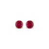 Thumbnail Image 2 of Lab-Created Ruby Solitaire Stud Earrings 10K Yellow Gold