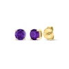 Thumbnail Image 1 of Amethyst Solitaire Stud Earrings 10K Yellow Gold