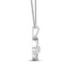 Thumbnail Image 2 of White Lab-Created Sapphire Cancer Zodiac Symbol Necklace Sterling Silver & 10K Yellow Gold 18"