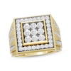 Thumbnail Image 1 of Men's Multi-Diamond Square Frame Ring 1-1/4 ct tw 10K Yellow Gold