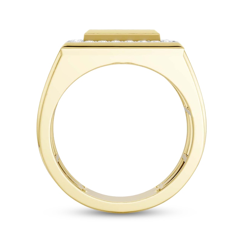 Main Image 4 of Men's Multi-Diamond Square Frame Ring 1-1/4 ct tw 10K Yellow Gold