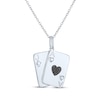 Thumbnail Image 2 of Black Diamond Accent Playing Cards Necklace Sterling Silver 18"
