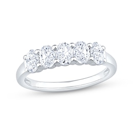 Adore Lab-Grown Diamonds Oval-Cut Five-Stone Anniversary Ring 1 ct tw 14K White Gold