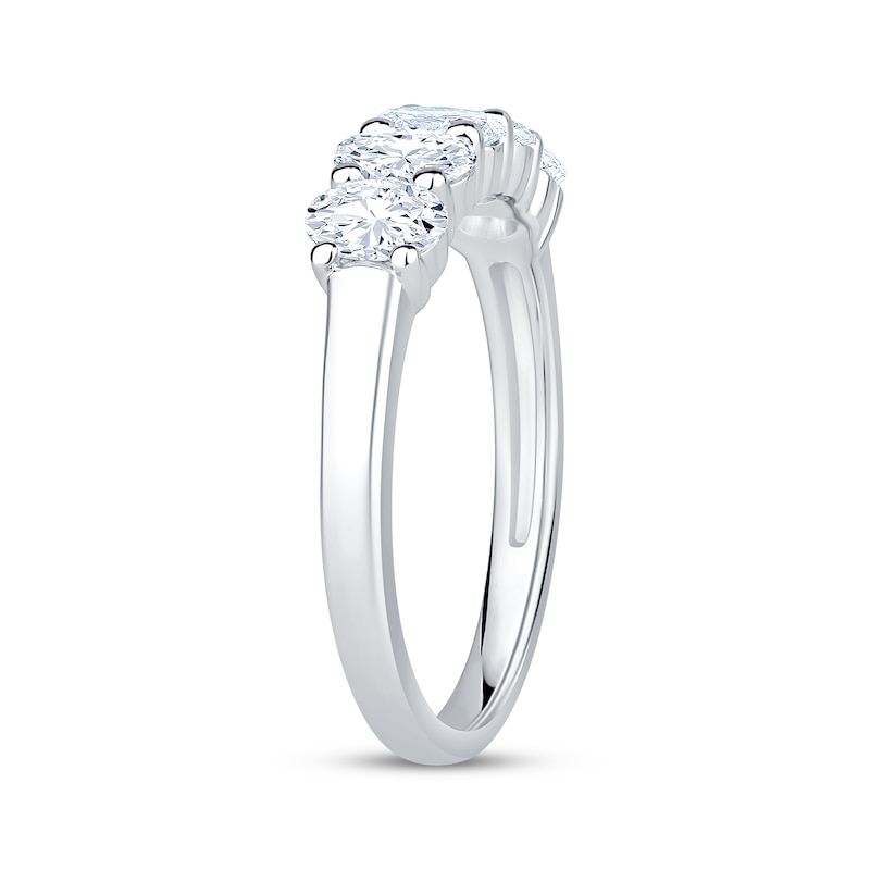 Main Image 2 of Adore Lab-Grown Diamonds Oval-Cut Five-Stone Anniversary Ring 1 ct tw 14K White Gold