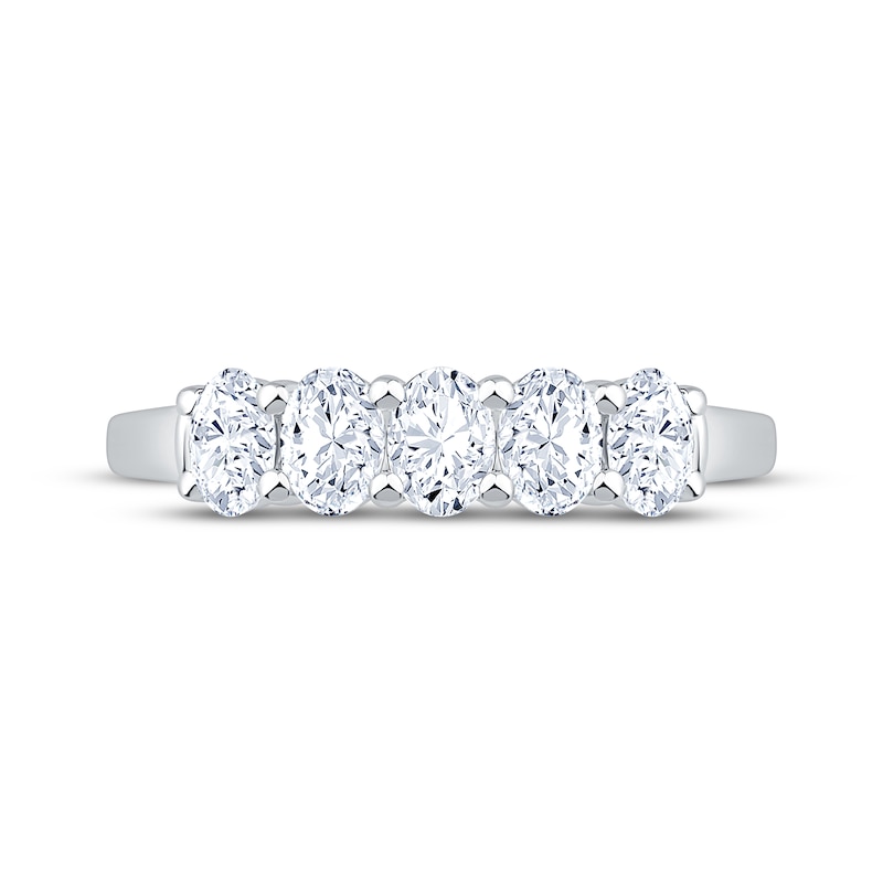 Main Image 3 of Adore Lab-Grown Diamonds Oval-Cut Five-Stone Anniversary Ring 1 ct tw 14K White Gold